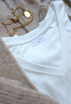 T-shirt d'allaitement Manches Courtes GREENWICH Blanc - 100% Tencel™ Lyocell