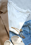 T-shirt d'allaitement Manches Courtes GREENWICH Blanc - 100% Tencel™ Lyocell