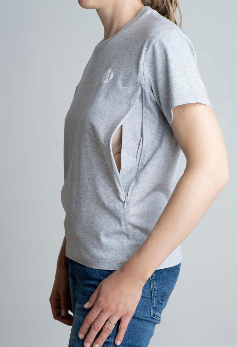 T shirt d allaitement Manches Courtes MILKBAR Cha 100 Coton
