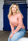 T-shirt d'allaitement Manches Longues LOUNGE Vieux Rose - 100% Tencel™ Lyocell