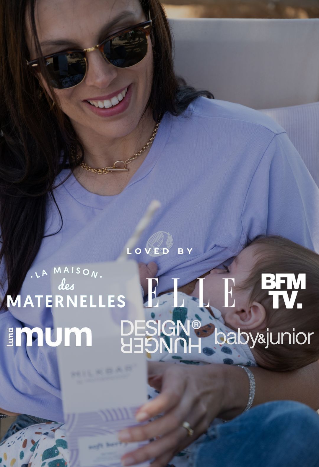 T-shirt Bébé "Lait Maman" Style Breton - Gris - Taille 12-18 Mois - Neuf Avec étiquettes