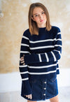 Pull d'allaitement SEA BREEZE Navy - 100% Coton Bio - MOTHERWOOD