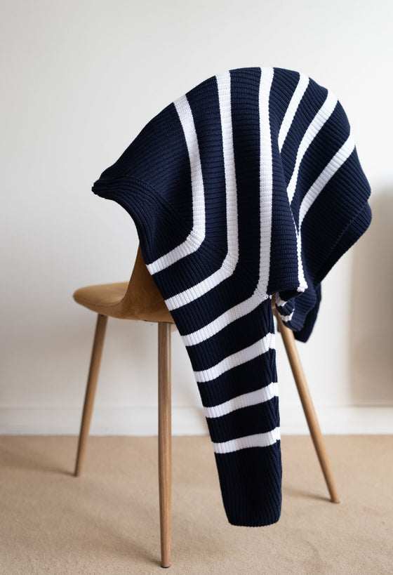 Pull d'allaitement SEA BREEZE Navy - 100% Coton Bio - MOTHERWOOD