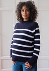 Pull marinière d'allaitement SEA BREEZE Navy - 100% Coton Bio certifié GOTS