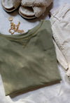 T-shirt d'allaitement Manches Longues LOUNGE Olive Branch - 100% Tencel™ Lyocell - MOTHERWOOD